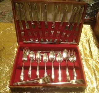   Rogers Bros  First Love  Silver Flatware Set + Chest  From Collector