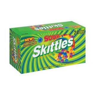 Skittles Sour 24 Count Packs Fruity Bite Sized Snack Candy Free 