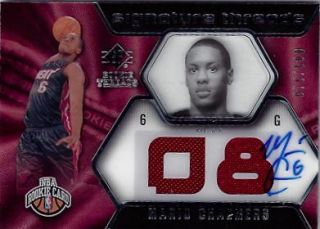 2008 09 UD SP Rookie Threads Mario Chalmers Auto Rc Jersey Card /599 