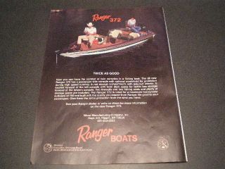1982 Ranger Boats 372 Fishing Boat Magazine Ad