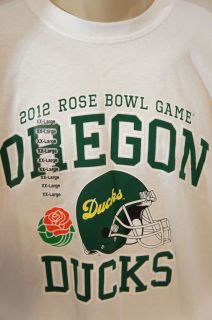 NCAA Oregon DUCKS Rose Bowl 2012 Champions Mens 100% Cotton T Shirt 