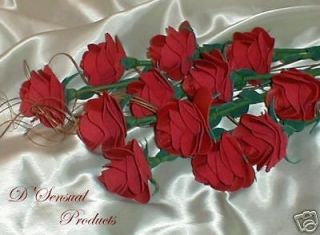 12 RED LEATHER ROSES, ANNIVERSARY, GIFT, FLOWER, FLORAL, MOTHERS DAY