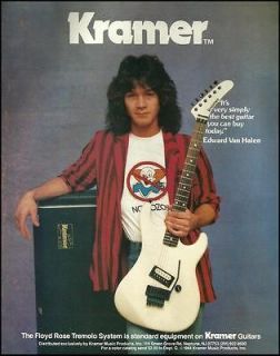   VAN HALEN 1984 KRAMER FLOYD ROSE GUITARS AD 8X11 ADVERTISMENT PAGE