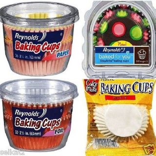 PAPER OR FOIL MUFFIN BAKING CUPS CUPCAKE LINERS ~ MANY CHOICES 