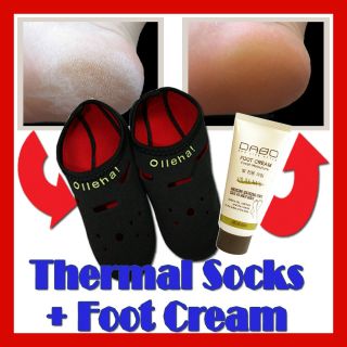 Foot Care Package Thermal Heat Socks+Foot Cream★No Dry Cracked 
