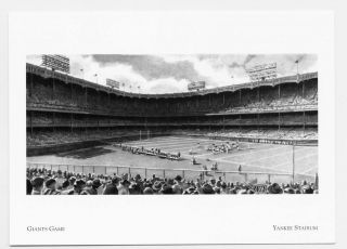   Postcard Original Yankee Stadium New York Giants Football Game