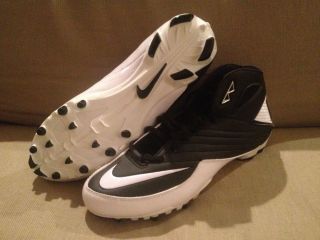 NEW Nike Super Speed TD 3/4 Mens Football Cleats Black/White $95