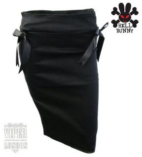 Hell Bunny Black Lady Face Corset Skirt With Satin Bows To Hips Size 