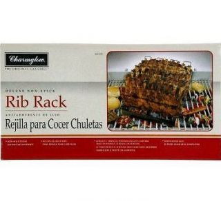 CHARMGLOW RIB RACKS BLACK Deluxe NON STICK COOK 6 SLABS OF MEAT 