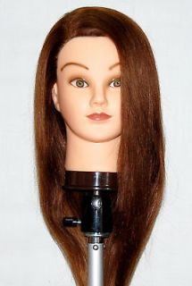 22 Cosmetology Mannequin Head HUMAN Hair ** with clamp holder **