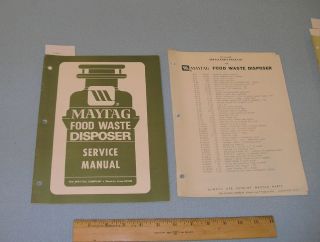 Maytag Food Waste Disposer Service Manual 1968 Model FB10 FB20 FC10 
