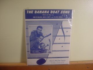 1956 THE TARRIERS GLORY The Banana Boat Song CALYPSO FOLK SHEET MUSIC