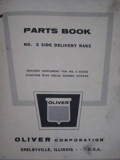 Oliver 2 Hay Rake Parts Manual Book Catalog