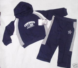 NWT New Dallas Cowboys Sweat Shirt Suit Pants Hoodie Navy Toddler Boys 