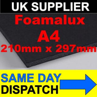 Foamalux Foam PVC Black Board 3mm Sheet   210 x 297 A4