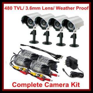   Kit Outdoor Day Night IR Surveillance Security 4CH Camera Kit ZMODO