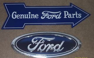   FORD Blue Oval & Genuine Parts Arrow Tin Signs Mustang Fairlane Torino
