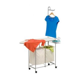 Foldable Portable Laundry Table Cart & Valet w/ Ironing Board 