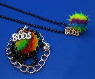 N66 Best Buds / Friend Necklaces 2 pcs Colorful Silicone Spike Black 
