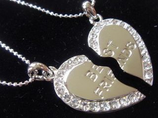 Necklaces Best Friend Heart Friendship Bff Crystal Clear