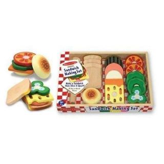   Doug Sandwich Making 18 Piece Playset Play Food Cooking Set Kids Toy