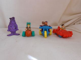   Lot 5~ 4 Flintstones toys~ Fred,Barney, Pebbles/Dino, and Fred in Car