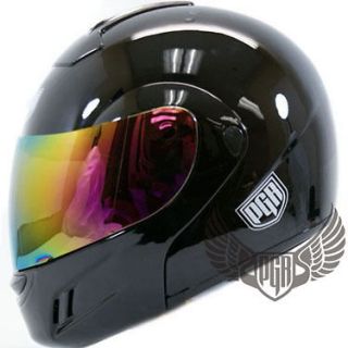 486 Glossy BLACK Flip Up Modular DOT Helmet