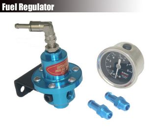   Turbo Fuel Pressure Regulator Oil Gauge Meter Blue WRX EVO R32