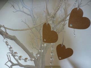 20 x Large Heart Vintage/Rustic Wedding Favour Labels, Wishing Tree 