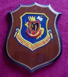 Vietnam War 432nd Tac Fighter / Recon Wing Wooden Unit Crest Plaque 