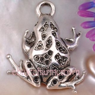 10pcs Antique Silver Frog Charms CC4473 