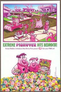 Fruity Pebbles Cereal 1997 print ad / comic advertisement, Flintstones 