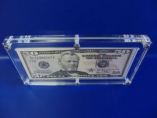   Bank Note Frame Plastic Money Holder Currency Display Dollar Case