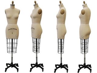 Professional Dress Form Design Pattern Mannequin Size 8 w/Hip+Free 