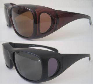   Polarized cover/ put/ wear over Rx glass Sunglasses fit driving,size L