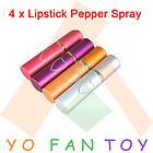  4pcs/lot Lady Self Defense Device Lipstick Pepper Spray 