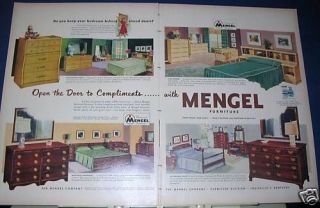 1951 Mengel Bedroom furniture Ad 4 bedroom suites