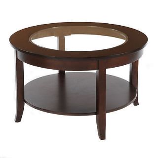 Bay Shore 30 Round Glass Top Coffee Table Furniture Accent Decor 