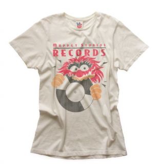 New Junk Food Mens Muppet Records Animal Vintage Style T Shirt