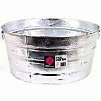   LOT OF (3) GALVANIZED ROUND WASH TUBS 15 GALLON SIZE USA MADE 6931281