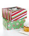  Martha Stewart Christmas Holiday Cupcake Boxes Set of 6 Santa Reindeer