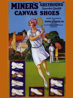 Tennis Fashion Canvas Shoes Greyhound Miner Canada Vintage Poster 