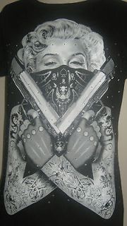 Marilyn Monroe rhinestone shirt tattoo guns top s xl 2xl free 