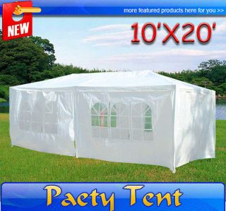 10x20 White Garden Wedding Party Tent Canopy W/ 4 Side Walls 