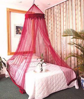 BURGANDY BED CANOPY MOSQUITO NET BEDROOM CURTAINS DÉCOR BUG INSECT 