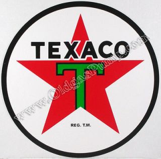 TEXACO T STAR 12 VINYL GAS & OIL PUMP DECAL DC 120