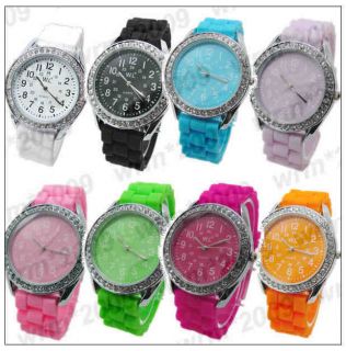 colors fashion Men Women Kids Silicone band Jelly Sport Wrist Watch