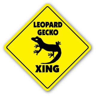 LEOPARD GECKO CROSSING Sign xing gift novelty reptile lizard cage food