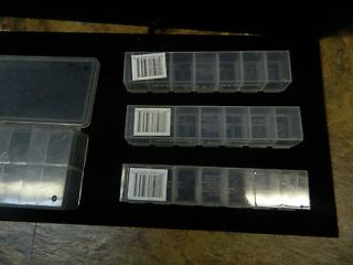 LOT OF 4 CLEAR PLASTIC DIVIDED PILL/ MEDICATION CONTAINERS