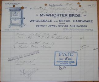 1909 Letterhead Detroit Stove Works   Jewel Iron Stove